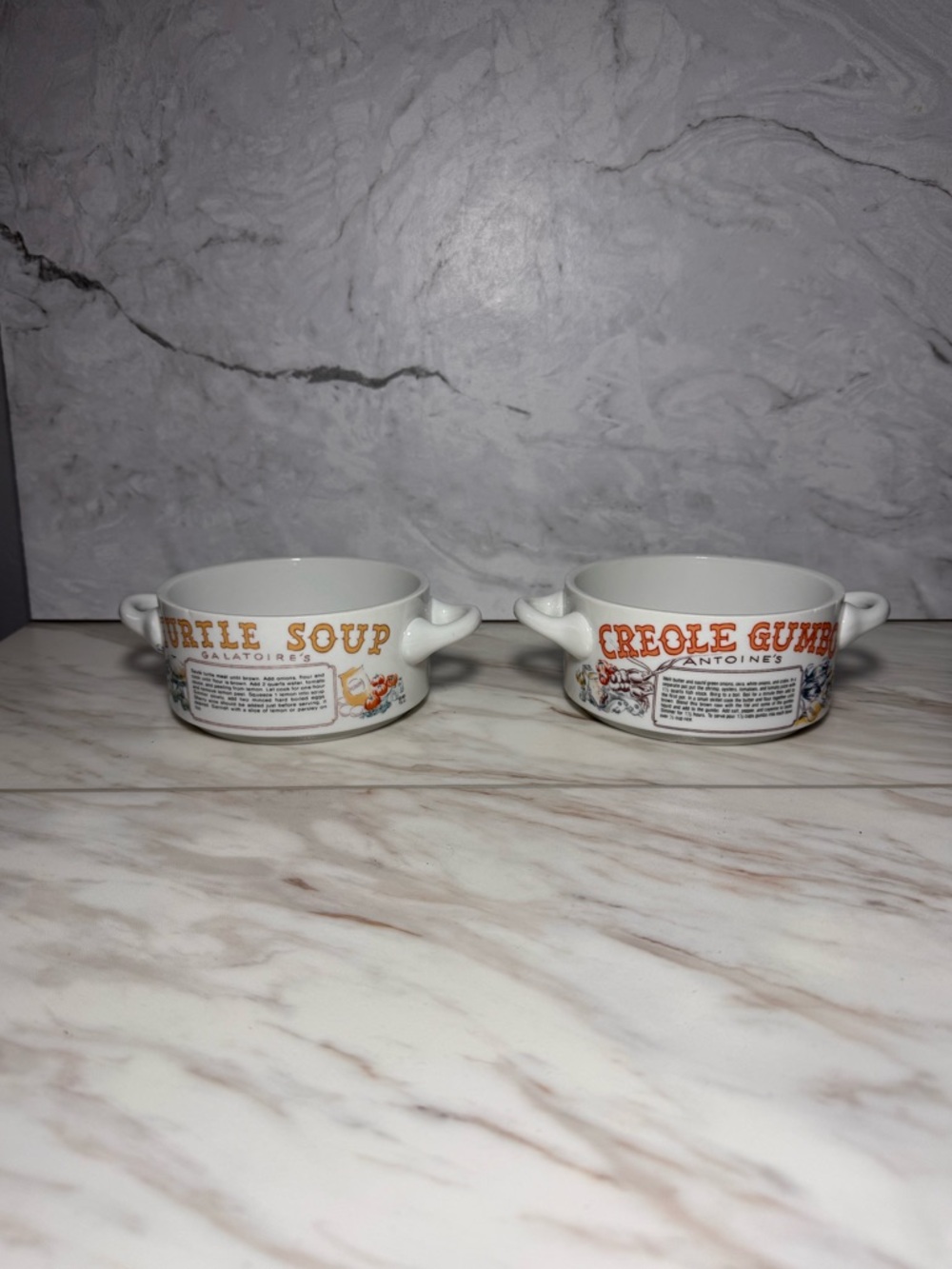 Vintage Ljungberg Collection Soup Bowls Turtle Soup & Gumbo (Set of 2)